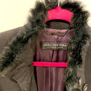 Andrew Marc Black Wool Coat